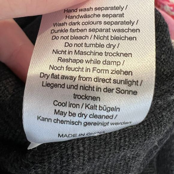 Poetry Merino Wool Blend Tunic Top Oversized Side Slits Button Collar Gray sz 8 - Picture 11 of 11